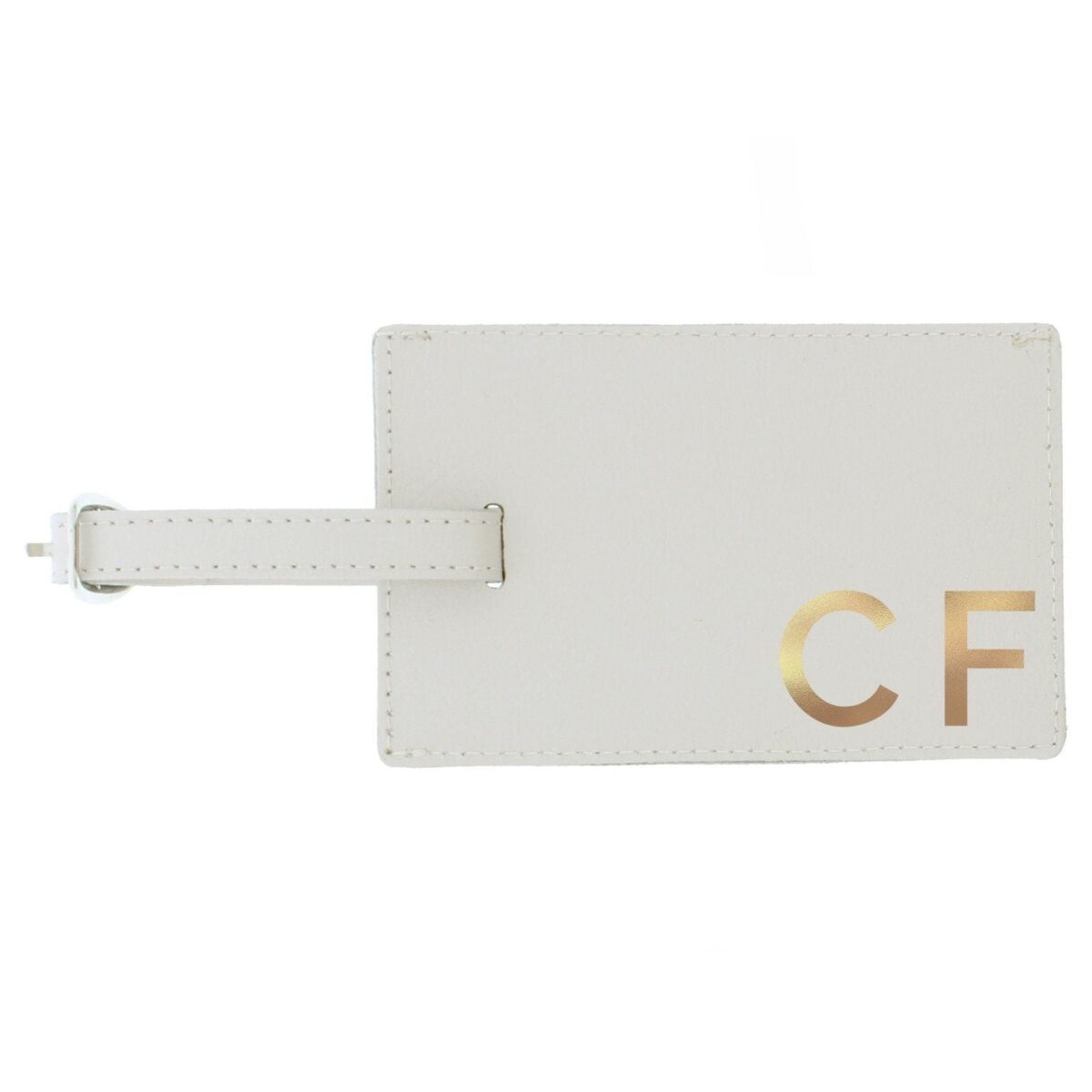 Personalised Gold Initials Cream Luggage Tag: 4 - Luggage Tags By Gift Moments