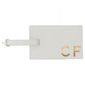 Personalised Gold Initials Cream Luggage Tag: 4 - Luggage Tags By Gift Moments