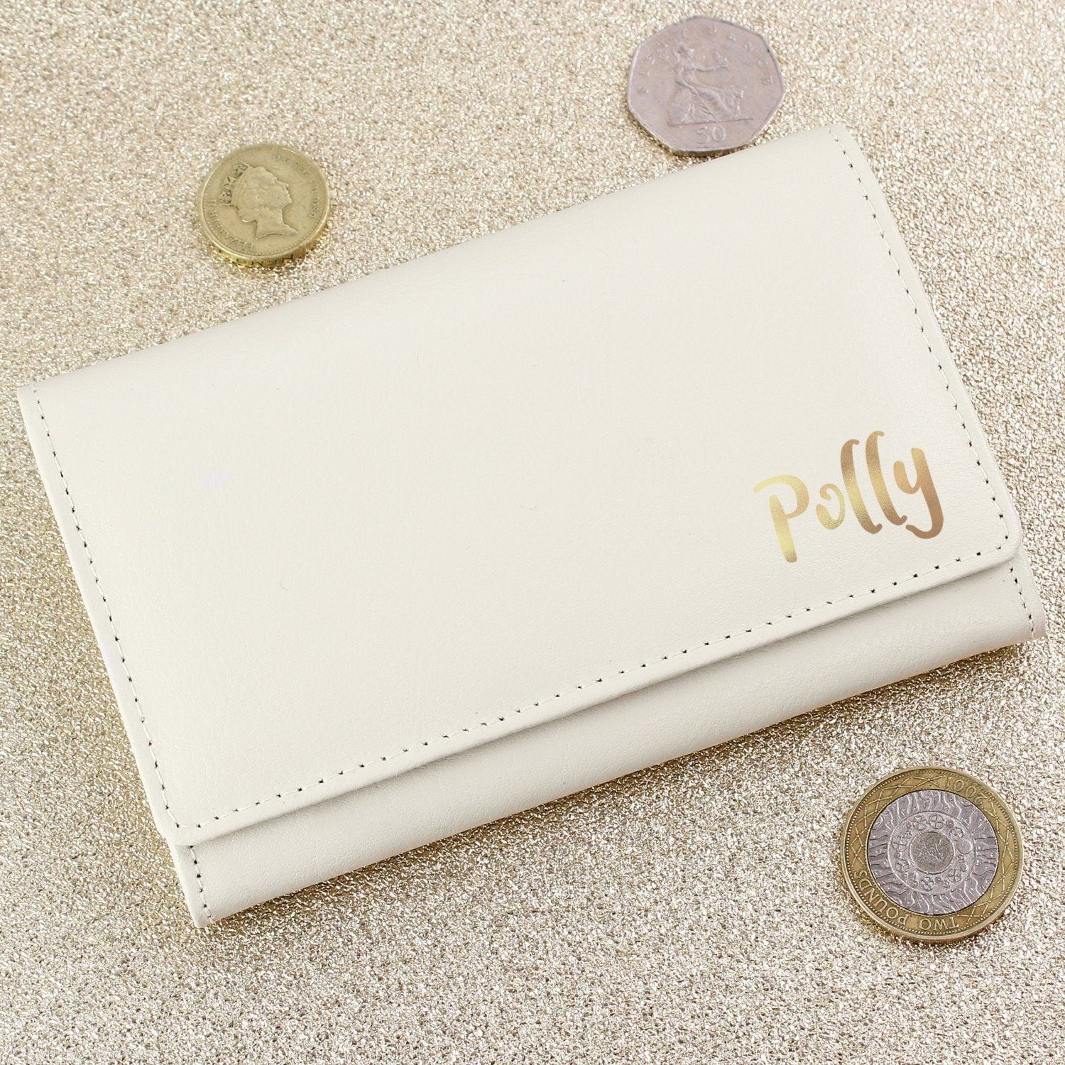 Personalised Gold Name Cream Purse: 1 - Bags & Purses By Gift Moments