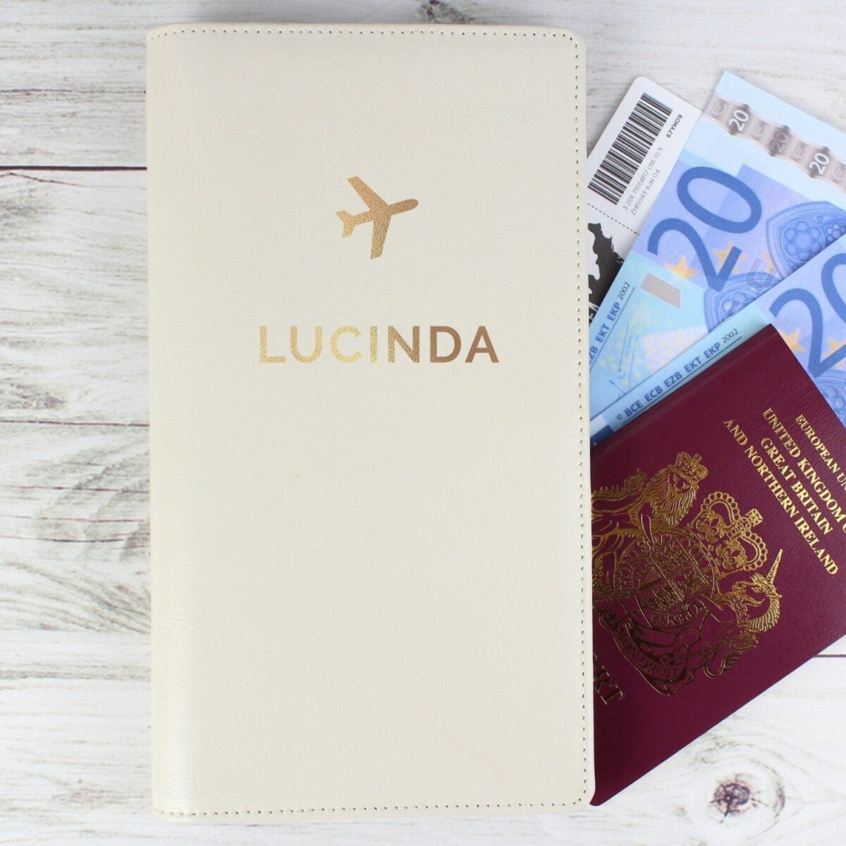 Personalised Gold Name Travel Document Holder: 2 - Travel Accessories By Gift Moments