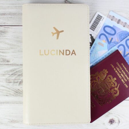 Personalised Gold Name Travel Document Holder: 2 - Travel Accessories By Gift Moments
