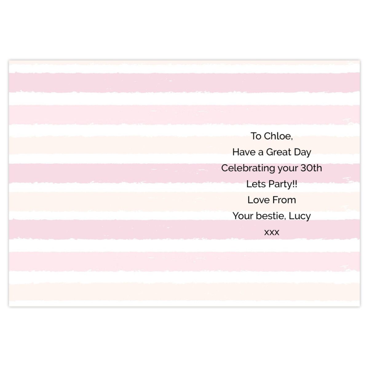 Personalised Gold and Pink Stripe Birthday Card: 3 - Greeting Cards By Gift Moments