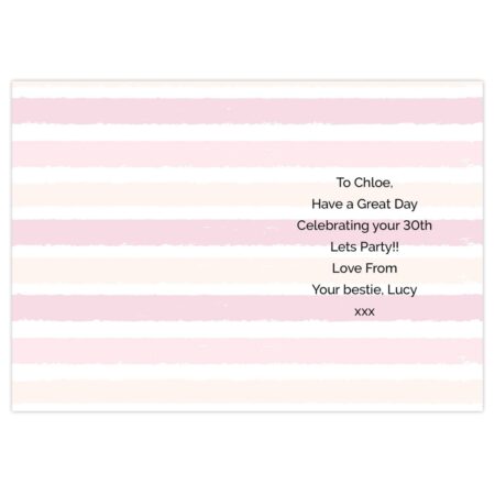 Personalised Gold and Pink Stripe Birthday Card: 3 - Greeting Cards By Gift Moments