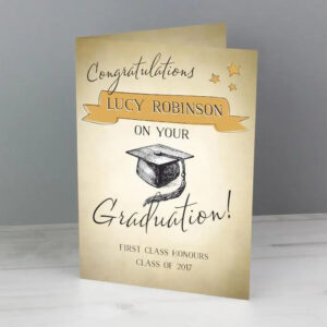 Personalised Gold Star Graduation Card: 2 - Greeting Cards By Gift Moments