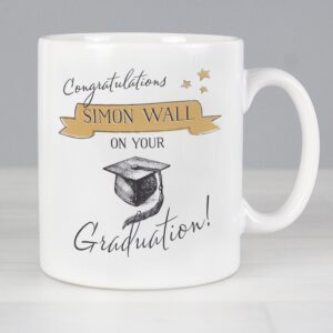 Personalised Gold Star Graduation Mug: 2 - Mugs By Gift Moments