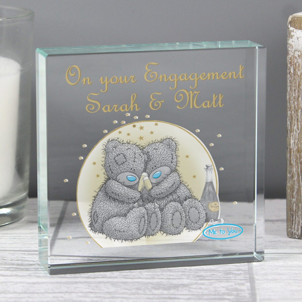 Personalised Me To You Gold Stars Crystal Token: 2 - Crystal Tokens