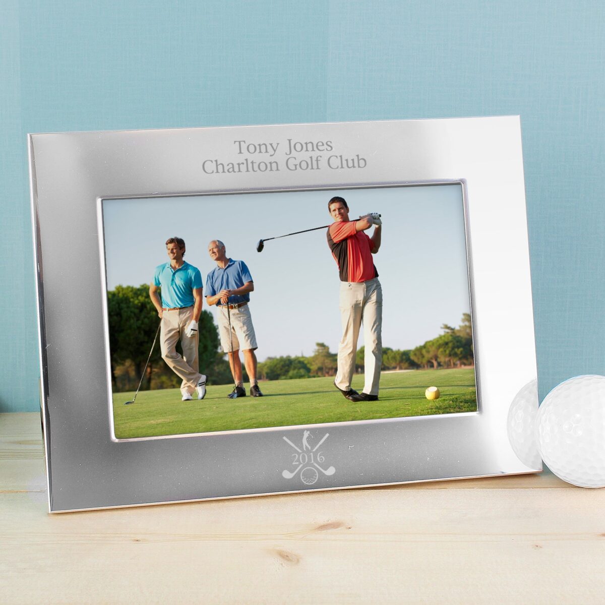 Personalised Golf 6x4 Landscape Silver Photo Frame: 1 - Photo Frames By Gift Moments