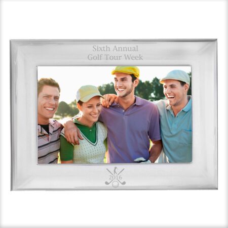 Personalised Golf 6x4 Landscape Silver Photo Frame: 2 - Photo Frames By Gift Moments