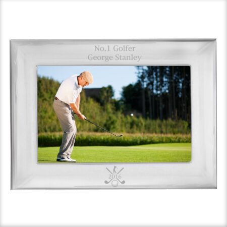 Personalised Golf 6x4 Landscape Silver Photo Frame: 3 - Photo Frames By Gift Moments