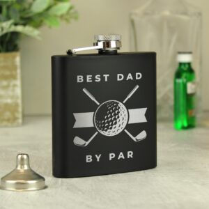 Personalised Golf Black Hip Flask: 3 - Hip Flasks By Gift Moments