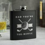 Personalised Golf Black Hip Flask: 1 - Hip Flasks By Gift Moments