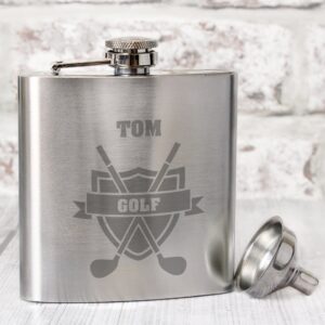 Personalised Golf Hip Flask: 1 - Hip Flasks By Gift Moments