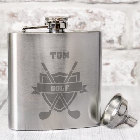 Personalised Golf Hip Flask: 1 - Hip Flasks By Gift Moments