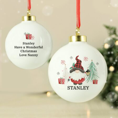 Personalised Gonk Christmas Bauble: 3 - Christmas Baubles By Gift Moments