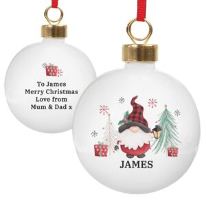 Personalised Gonk Christmas Bauble: 5 - Christmas Baubles By Gift Moments