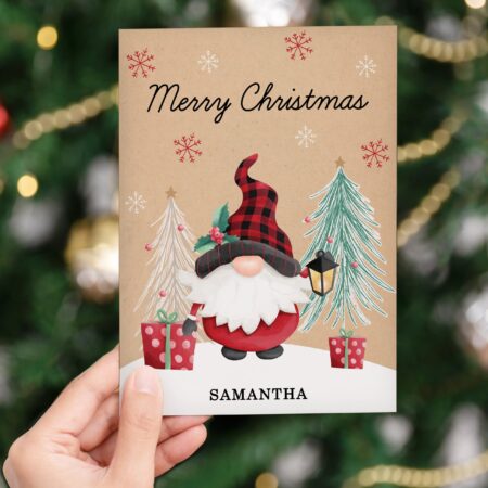 Personalised Gonk Christmas Card: 1 - Greeting Cards By Gift Moments