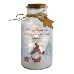 Personalised Gonk Christmas Scene LED Glass Jar: 5 - LED Lighting By Gift Moments