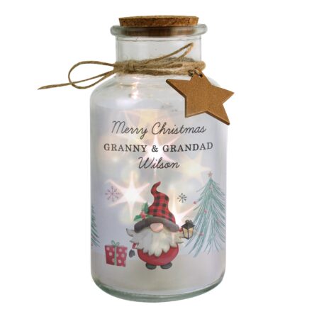 Personalised Gonk Christmas Scene LED Glass Jar: 5 - LED Lighting By Gift Moments