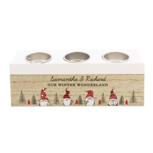 Personalised Gonk Christmas Triple Tea Light Box: 5 - Candle Holders By Gift Moments