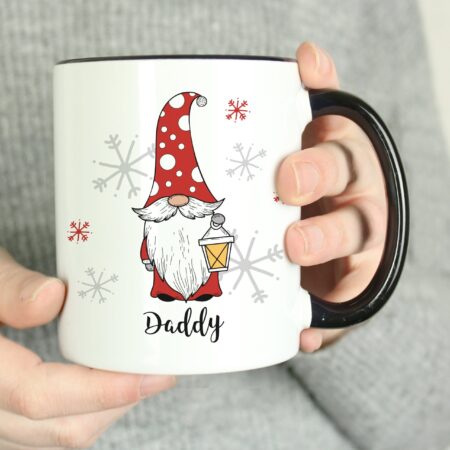 Personalised Gonk Family Black Handled Christmas Mugs: 5 - Mugs By Gift Moments
