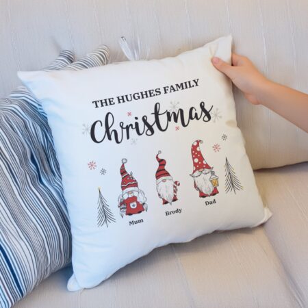 Personalised Gonk Family Christmas Cushion: 1 - Cushions By Gift Moments