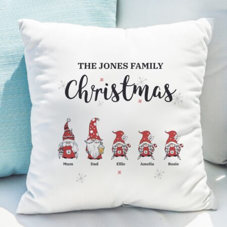 Personalised Gonk Family Christmas Cushion: 4 - Cushions By Gift Moments