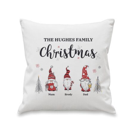 Personalised Gonk Family Christmas Cushion: 6 - Cushions By Gift Moments