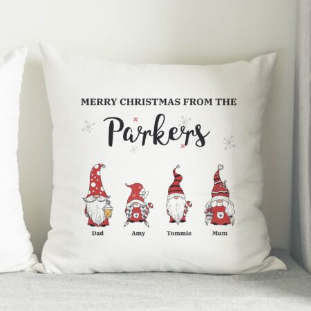 Personalised Gonk Family Christmas Cushion: 3 - Cushions By Gift Moments