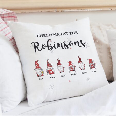 Personalised Gonk Family Christmas Cushion: 5 - Cushions By Gift Moments