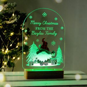Personalised Gonk Wooden Based LED Christmas Light: 6 - LED Lighting By Gift Moments