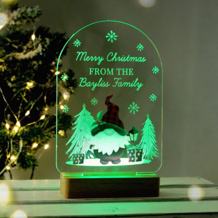 Personalised Gonk Wooden Based LED Christmas Light: 6 - LED Lighting By Gift Moments