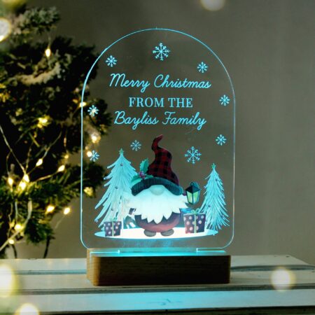Personalised Gonk Wooden Based LED Christmas Light: 2 - LED Lighting By Gift Moments