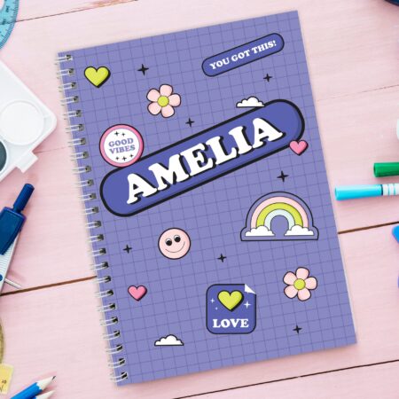 Personalised Good Vibes A5 Notebook: 6 - Notebooks By Gift Moments