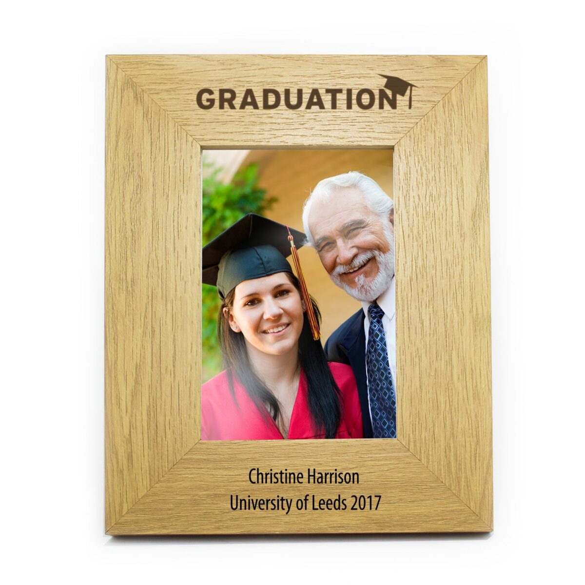 Personalised Graduation 6x4 Oak Finish Photo Frame: 2 - Photo Frames By Gift Moments