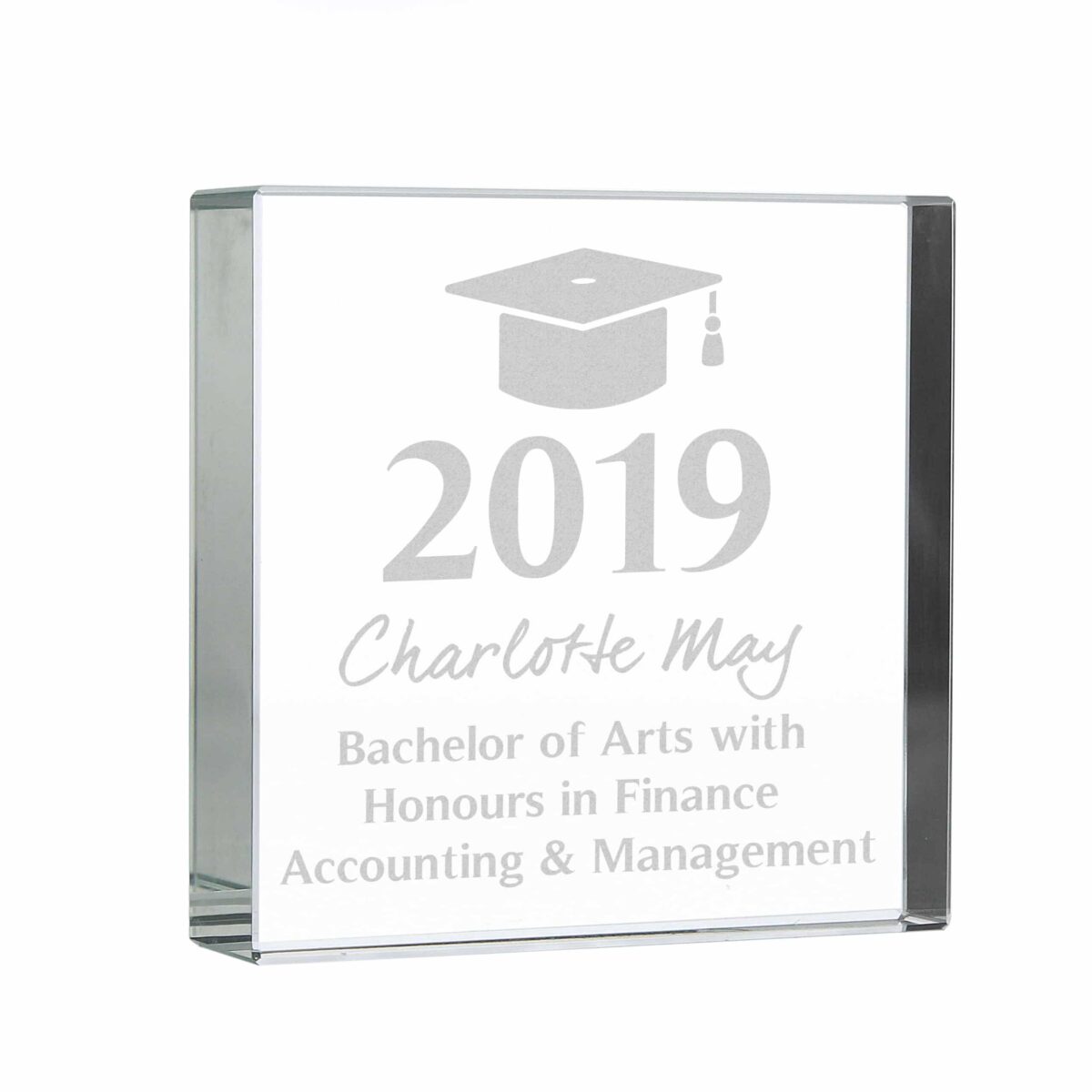 Personalised Graduation Crystal Token: 5 - Crystal Tokens By Gift Moments