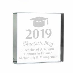 Personalised Graduation Crystal Token: 5 - Crystal Tokens By Gift Moments