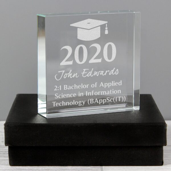 Personalised Graduation Crystal Token: 1 - Crystal Tokens By Gift Moments