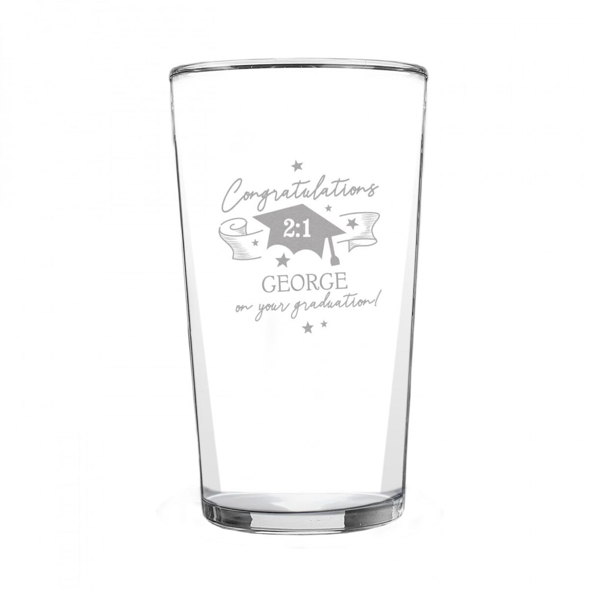 Personalised Graduation Pint Glass: 3 - Beer Glasses By Gift Moments