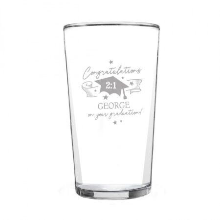 Personalised Graduation Pint Glass: 3 - Beer Glasses By Gift Moments