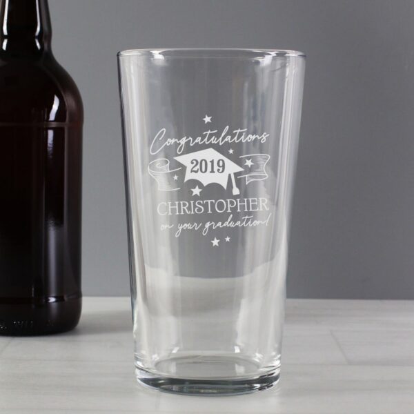 Personalised Graduation Pint Glass: 2 - Beer Glasses By Gift Moments
