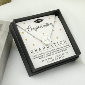 Personalised Graduation Silver Tone Necklace and Box: 2 - Necklaces By Gift Moments