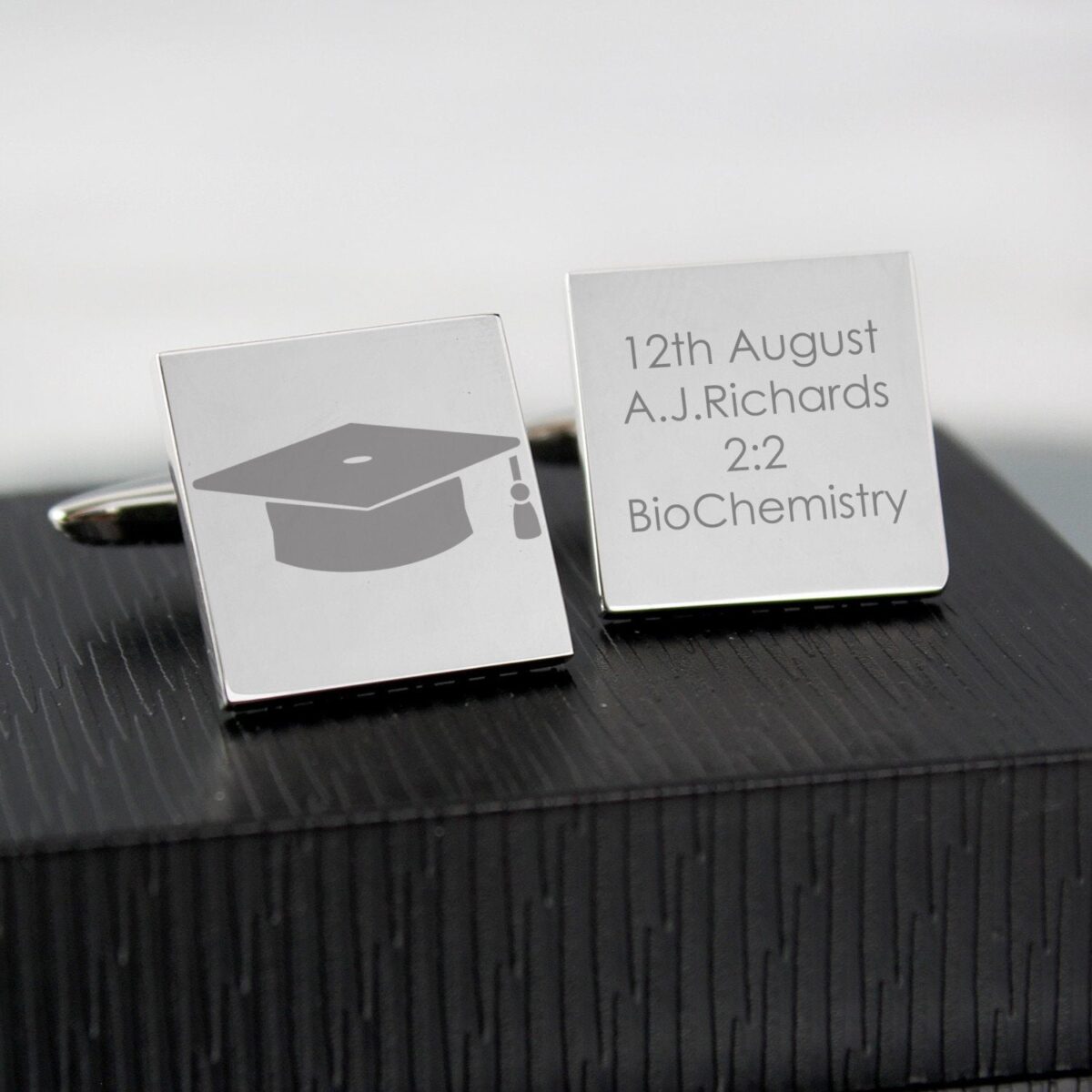 Personalised Graduation Square Cufflinks: 1 - Cufflinks & Tie Slides By Gift Moments