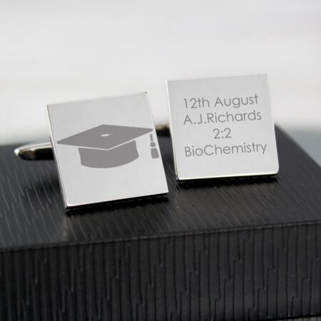 Personalised Graduation Square Cufflinks: 1 - Cufflinks & Tie Slides By Gift Moments