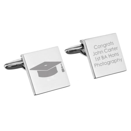 Personalised Graduation Square Cufflinks: 5 - Cufflinks & Tie Slides By Gift Moments