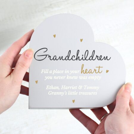 Personalised Grandchildren Free Standing Heart Ornament: 2 - Ornaments By Gift Moments