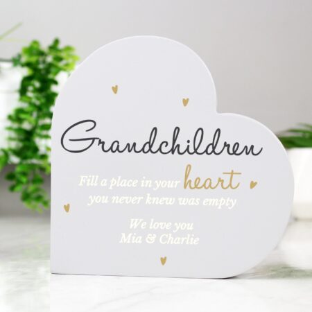Personalised Grandchildren Free Standing Heart Ornament: 5 - Ornaments By Gift Moments
