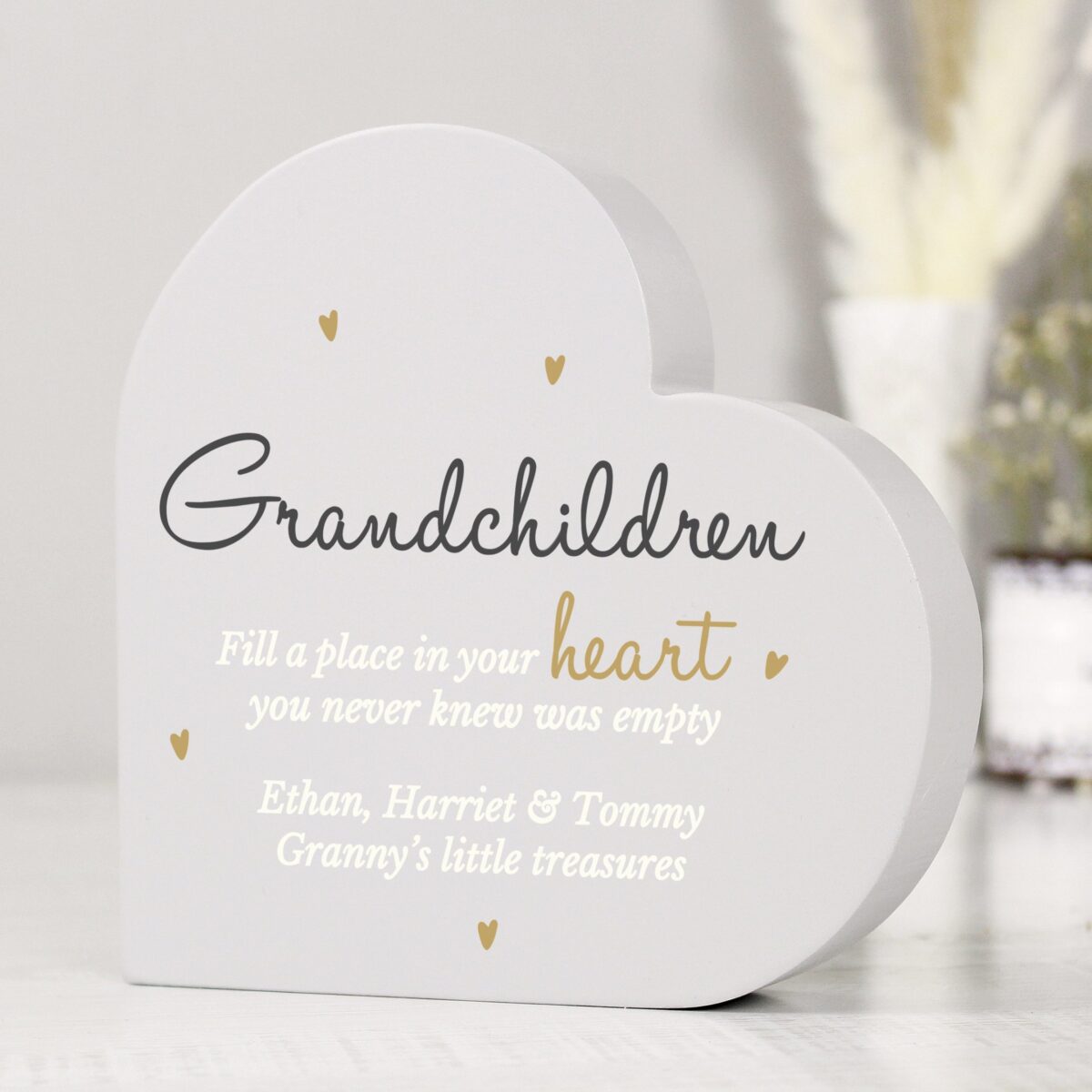 Personalised Grandchildren Free Standing Heart Ornament: 1 - Ornaments By Gift Moments