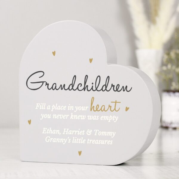 Personalised Grandchildren Free Standing Heart Ornament: 1 - Ornaments By Gift Moments
