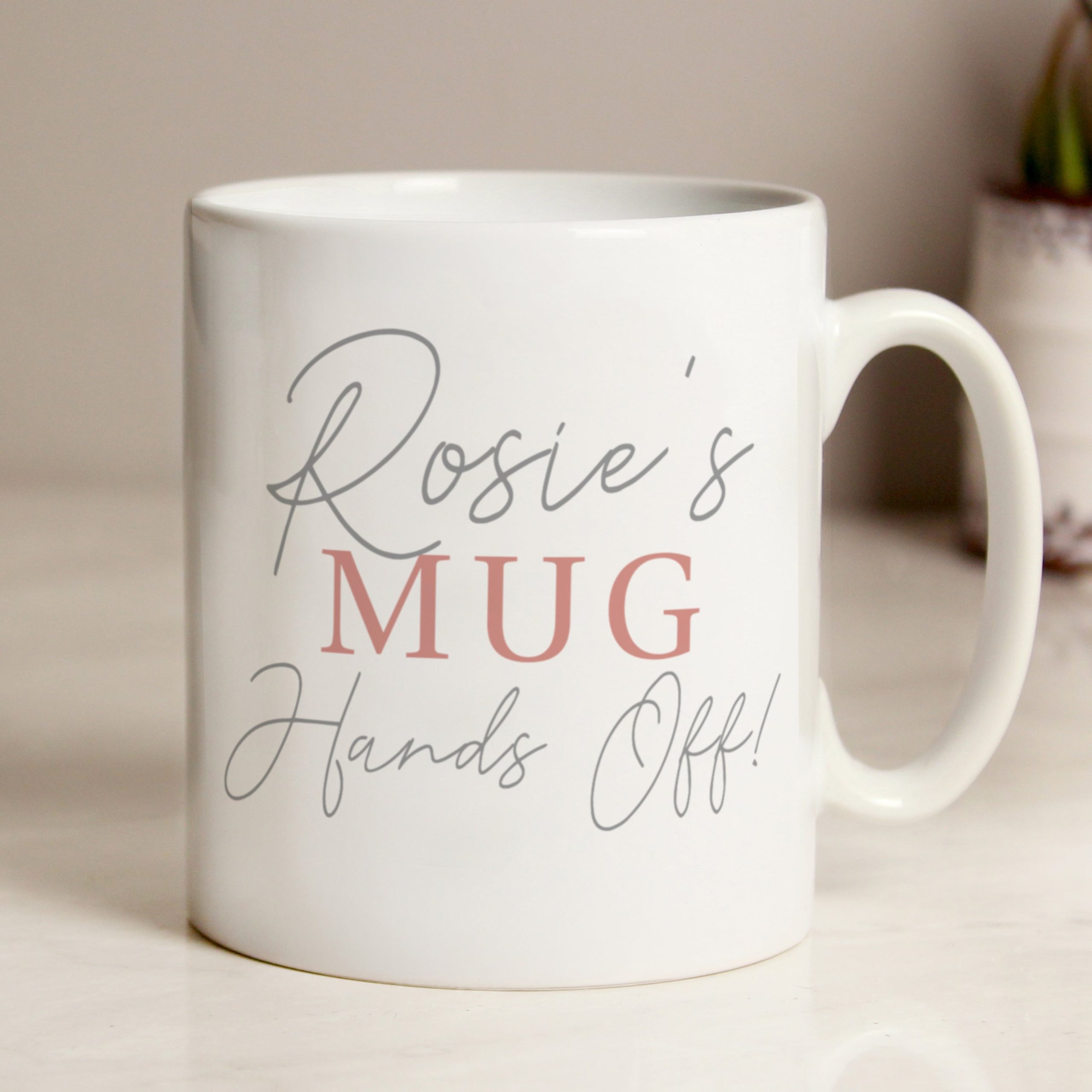 Personalised Grey & Blush Mug: 1 - Mugs By Gift Moments
