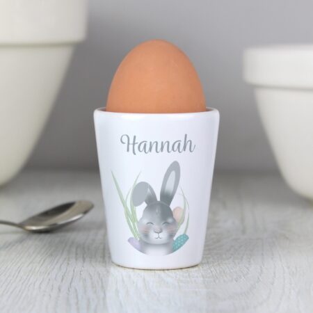 Personalised Grey Easter Bunny Egg Cup: 1 - Egg Cups By Gift Moments